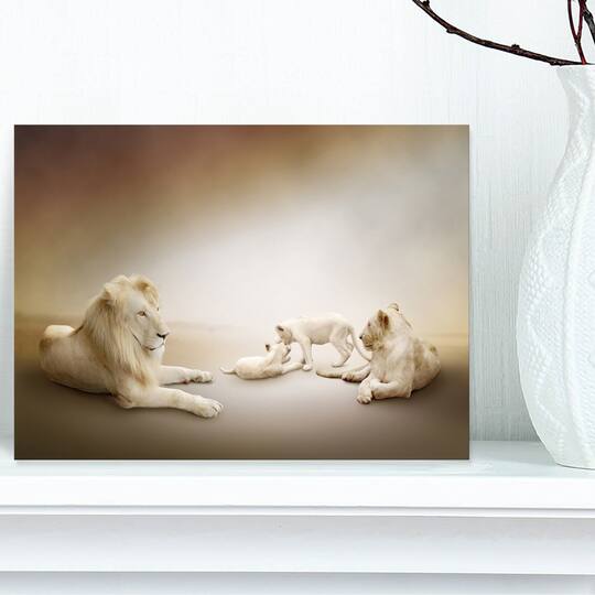 Designart - White Lion Family